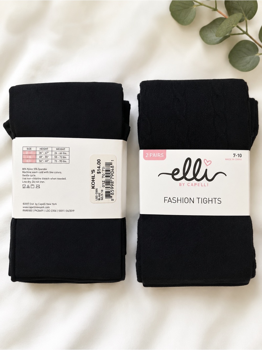 Black Fashion Tights - 2 Pairs